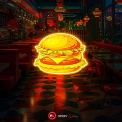 Burger Food UV Neon Sign π β Light Up Your Space with Tasty Vibes!