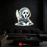 Scary Ghost UV Neon Sign 👻 – Add a Spooky Glow to Your Space!