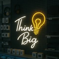 Think Big with Idea Blub Sign Motivational Quotes