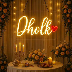 Dholki Neon Sign – Mehndi, Maiyo & Wedding LED Decor