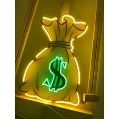 Money Bag UV LED Neon Sign π° β Light Up Your Wealthy Vibes!