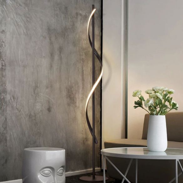 Minimalist Floor Lamp Living Room Bedroom Spiral Neon Lamp (Warm)