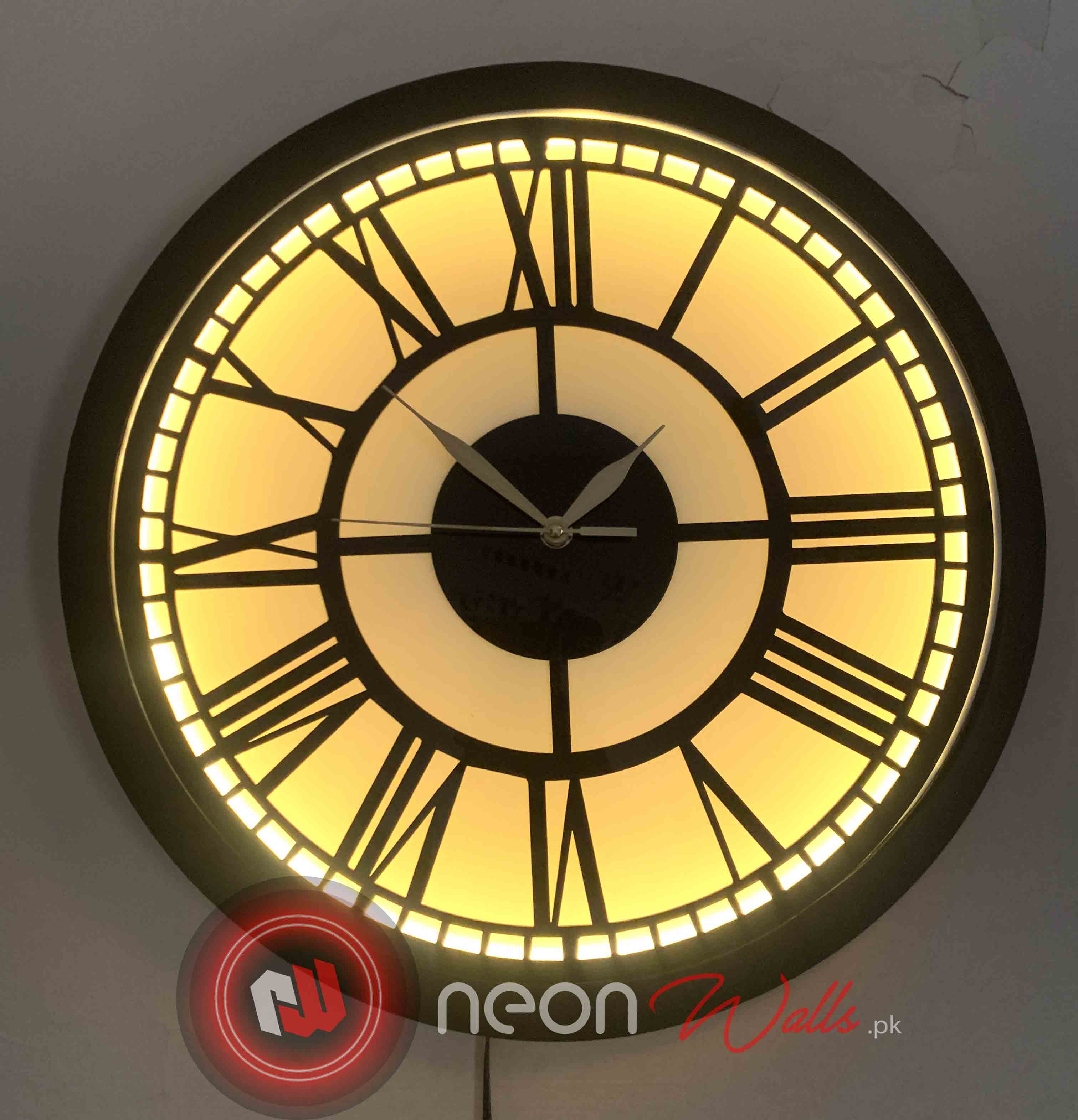 Premium Roman Vintage Neon Clock