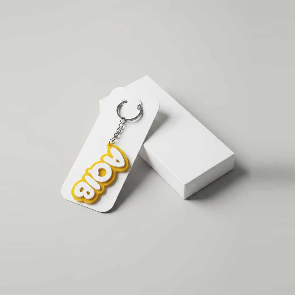 Custom Key Chain - Golden Background