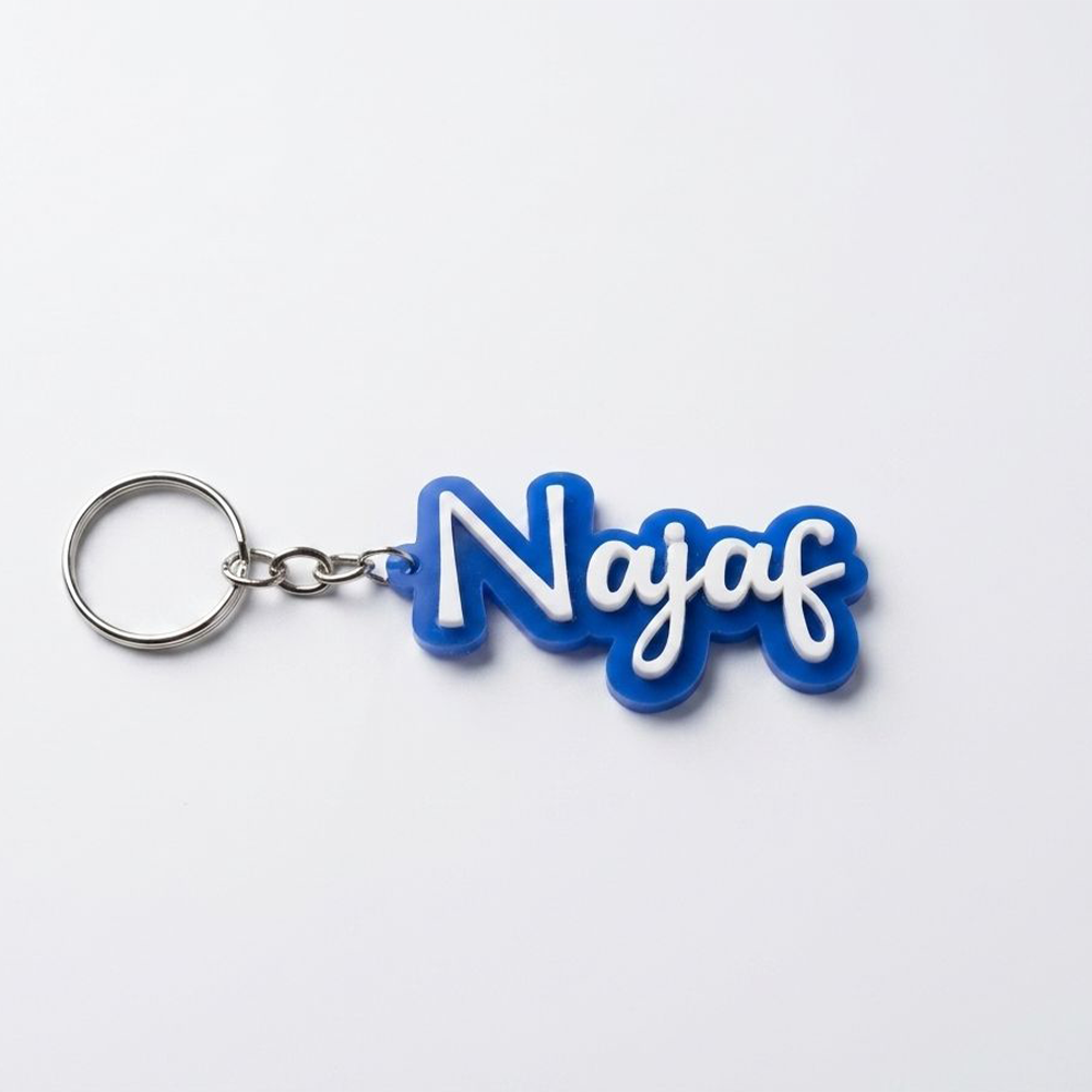 Custom Key Chain - Blue Background
