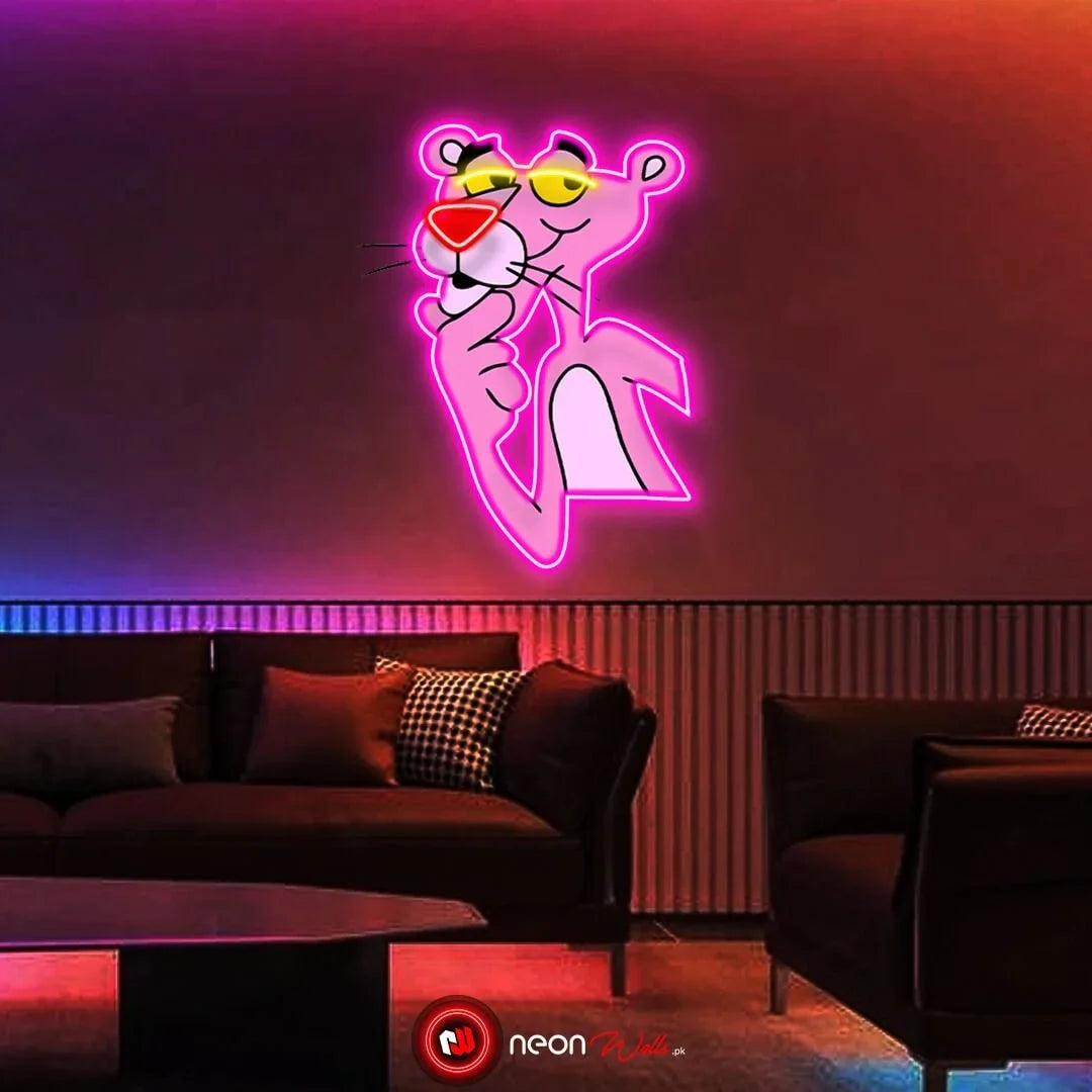 Vintage Pink Panther UV Neon Sign 🎀 – Add Retro Charm with a Funky Glow!