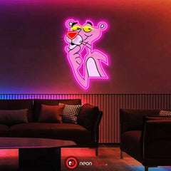 Vintage Pink Panther UV Neon Sign 🎀 – Add Retro Charm with a Funky Glow!
