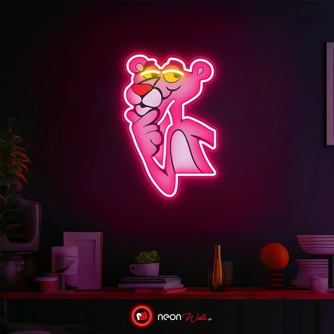 Vintage Pink Panther UV Neon Sign 🎀 – Add Retro Charm with a Funky Glow!