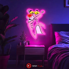 Vintage Pink Panther UV Neon Sign 🎀 – Add Retro Charm with a Funky Glow!