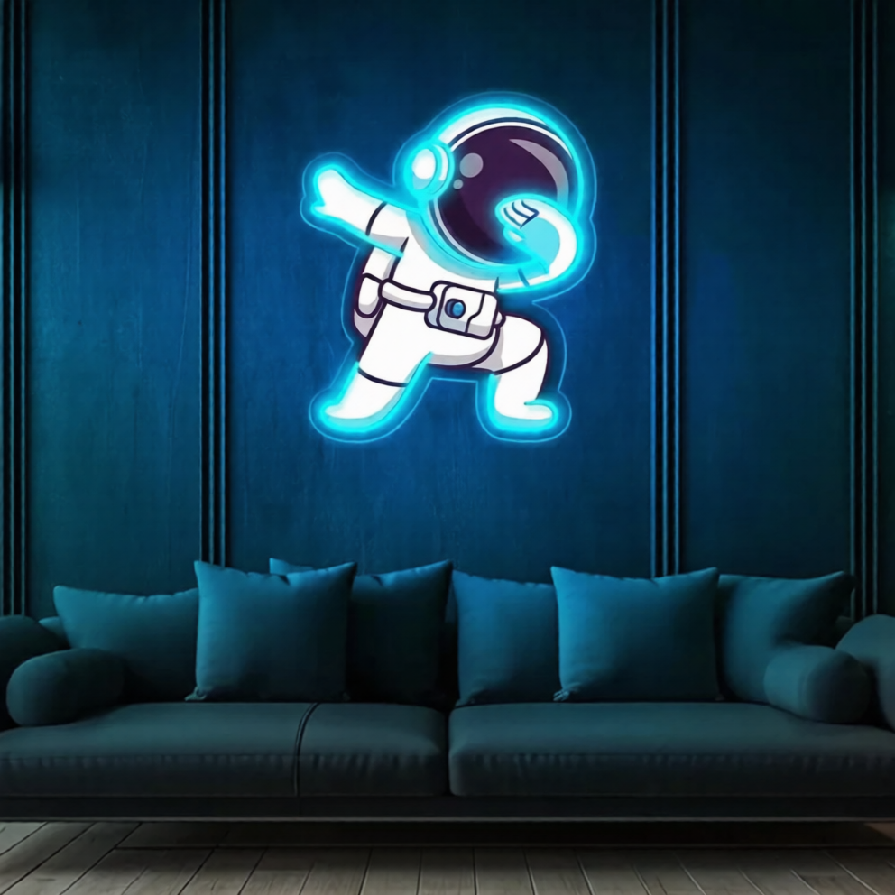 Astronaut Dab UV Neon Sign – Bring Space Vibes to Your Space!