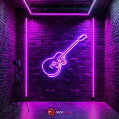 Live Music Guitar Neon Sign