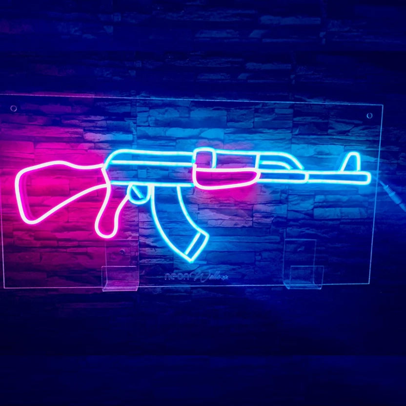 AK-47 Gun Neon Sign