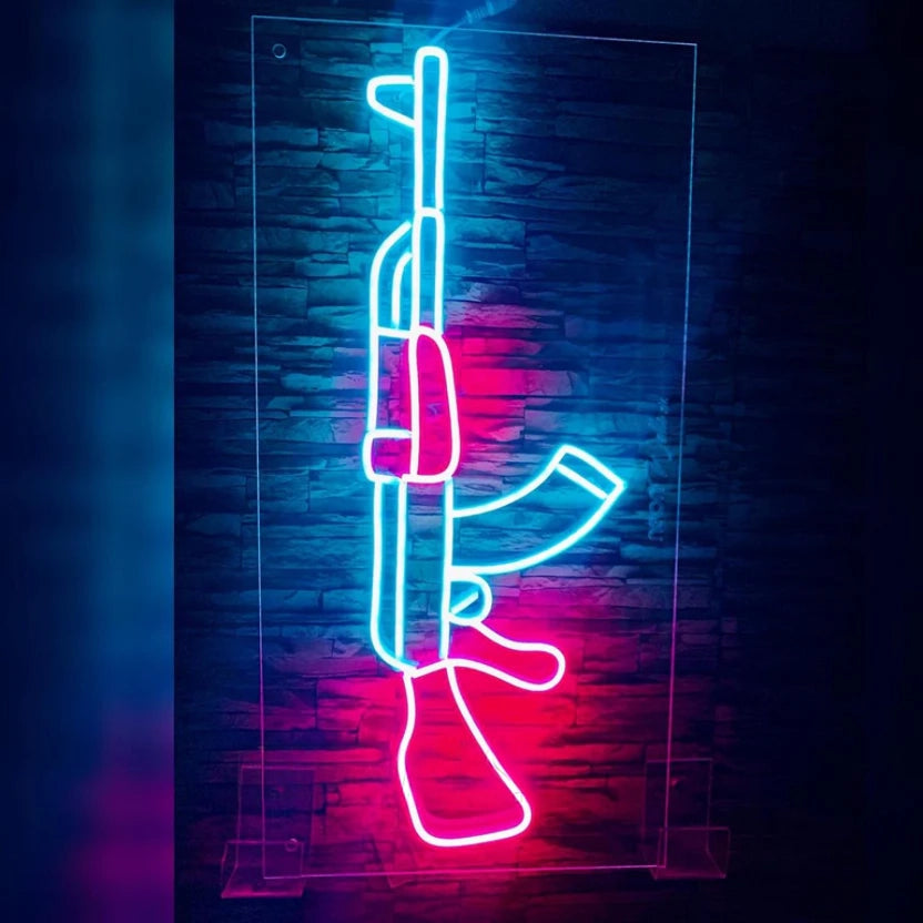AK-47 Gun Neon Sign